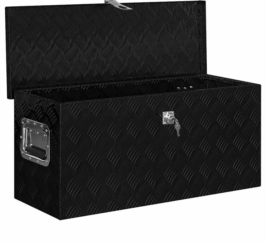 vidaXL Boîte en aluminium 80x30x35 cm Noir