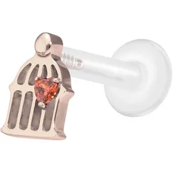 PTFE Labret mit Innengewinde + Titan-Aufsatz KÄFIG