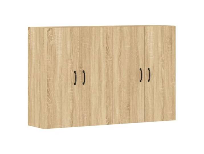 Wandschraenke 2 Stk. Sonoma-Eiche Holzwerkstoff Haengeschrank Stauraum Wandmontage, robustes Holzwerkstoff, vielseitig als Sideboard-Aufsatz, dekorativ