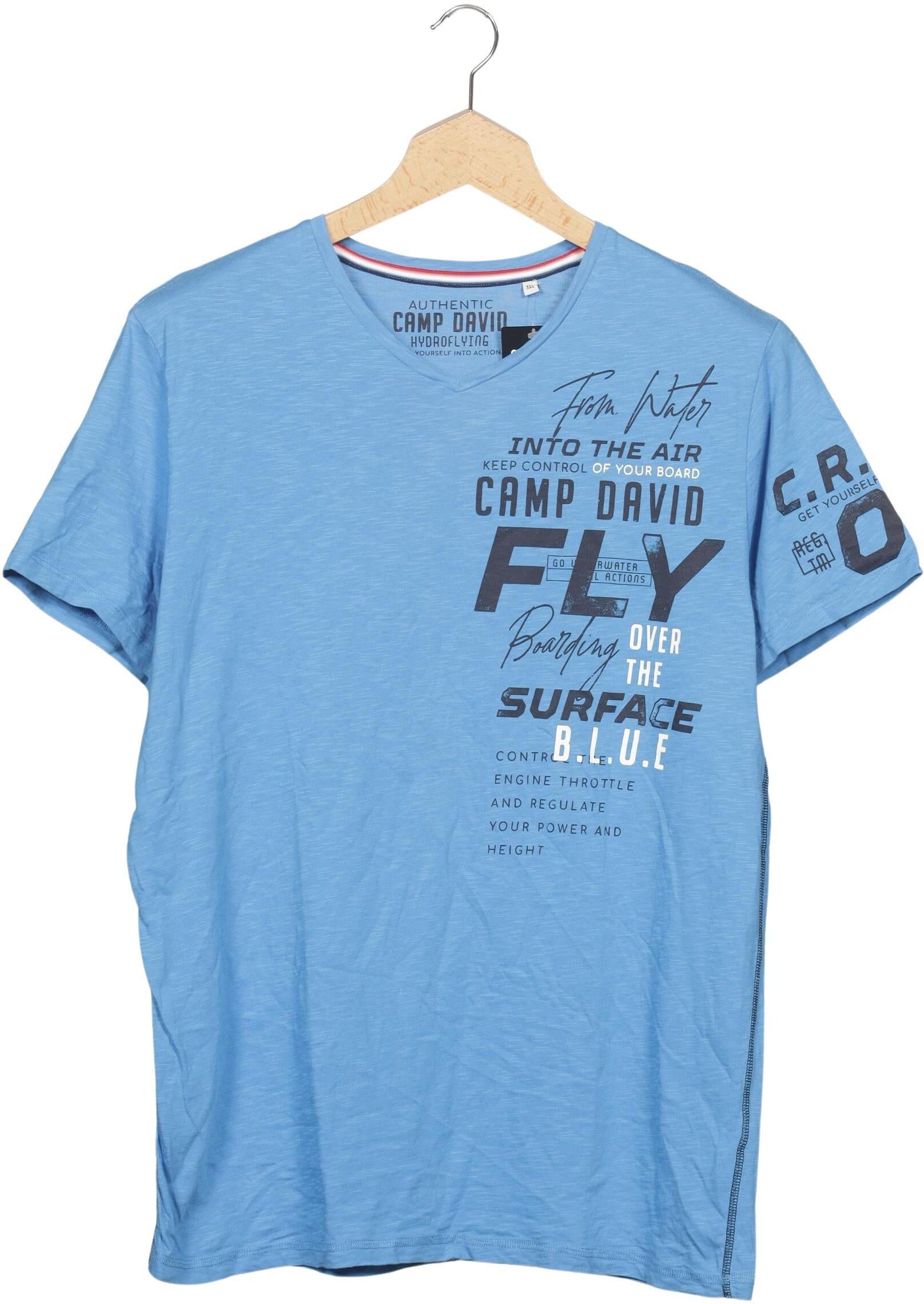 Camp David Herren T-Shirt, Hellblau, Gr. 3Xl, Baumwolle - Second Hand