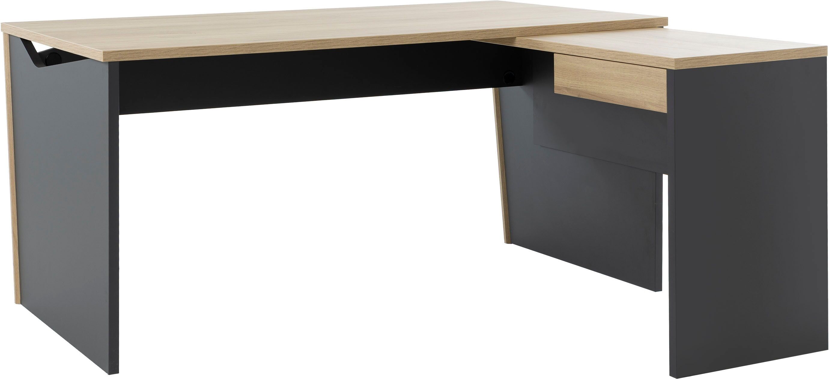 Tischelement GAMI "ITALIC", schwarz (eiche bocage, anthrazit, anthrazit, eiche bocage nachbildung), B:113cm H:72cm T:45cm, Tische, Tischelement, Eine schöne Ergänzung für Ihren Schreibtisch eiche bocage, anthrazit, anthrazit, eiche bocage nachbildung B/H/