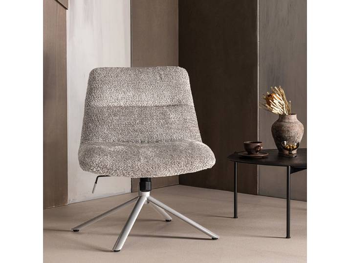 Loungesessel Grau/Grau Teddystoff 73 x 82 x 62cm