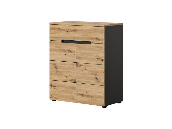 Kommode mit Schubladen Artisan Eiche anthrazit 80 cm - CANU