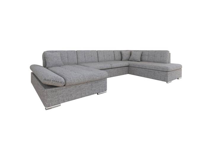 Mirjan24 Ecksofa Bergen, Seite: Links, Grau, U-Form,Rechteckig, 345x76x205 cm, Wohnzimmer, Sofas & Couches, Wohnlandschaften, Wohnlandschaften in U-Form