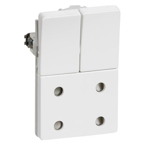 LK FUGA-Steckdose 1,5 Modul mit 1-poligem Schalter doppelt 2-polig weiss (AAK501D6115)