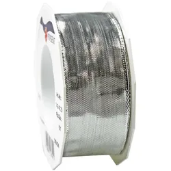 PRÄSENT Geschenkband Devon, 40 mm x 20 m silber