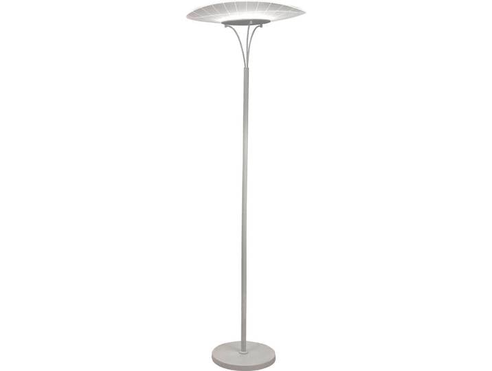 Fabas Luce Led-Deckenfluter Vela, Transparent, Metall, Kunststoff, oval, 36x175x49 cm, DIN EN ISO 9001, Fußschalter, gleichmäßige Lichtverteilung, Lampen & Leuchten, Innenbeleuchtung, Stehlampen, LED-Deckenfluter