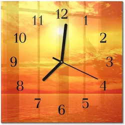 WANDUHR aus Glas 30x30 cm - Sonnig