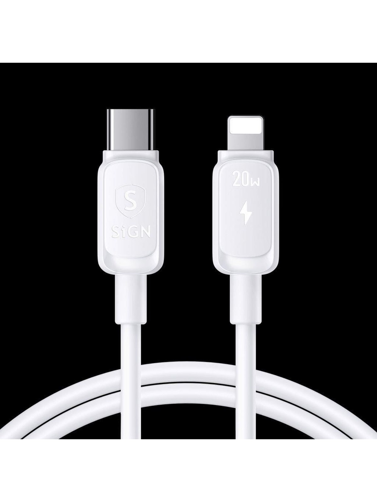 SiGN 2m USB-C to Lightning Cable - 20W Fast Charging - White