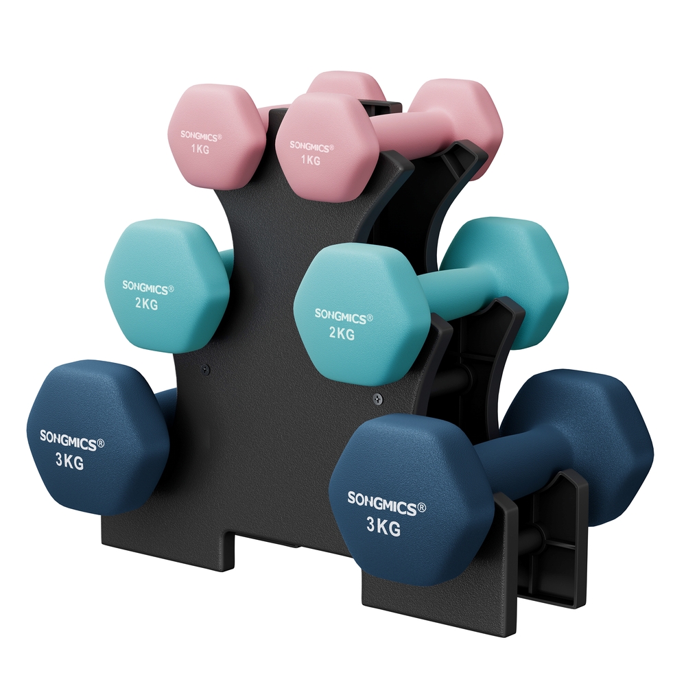 SONGMICS Kurzhantel-Set mit Hantelständer B34SYL612MK