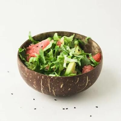 Inspired Finds Natural Coconut Shell Serving Bowls For Salad Breakfast And Entertaining 13.53 Fl Oz