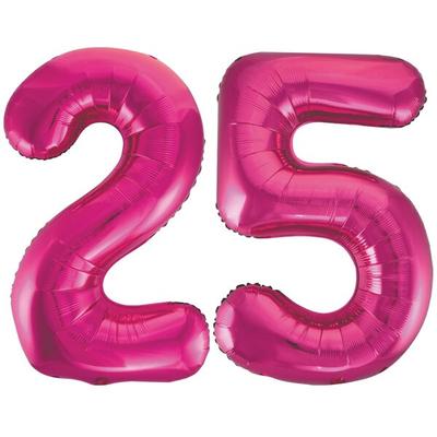 XL Folienballon pink Zahl 25