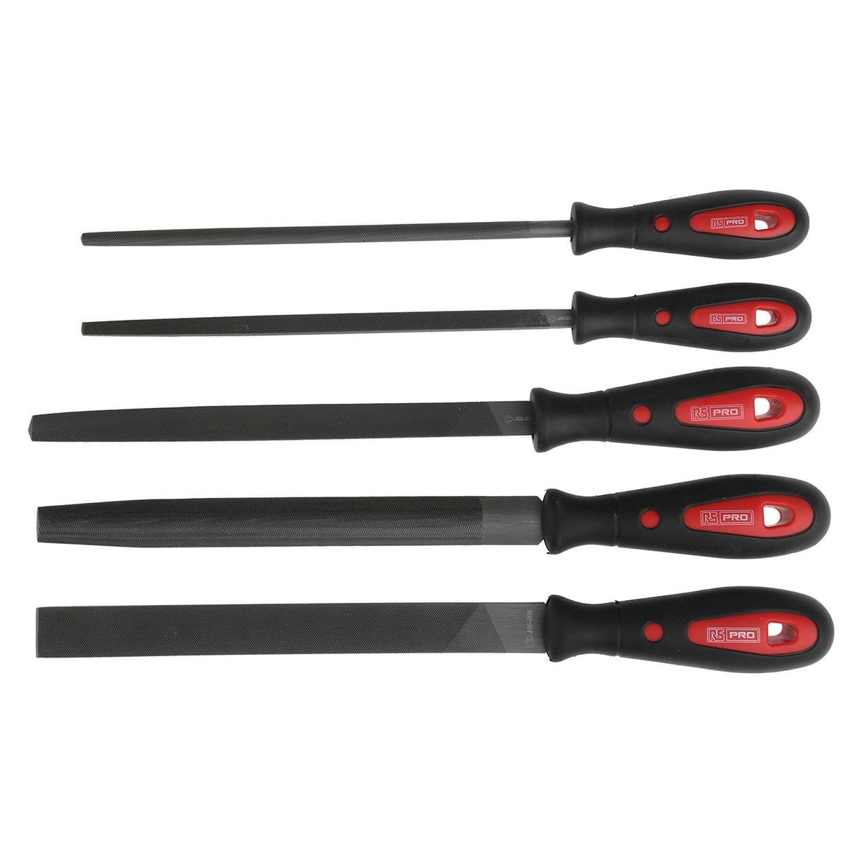 RS PRO 5 Piece File Set Second Cut (200 mm) (1611466)