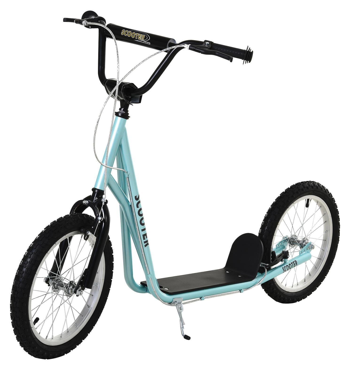 HOMCOM Driewieler kinderroller scooter met luchtwielen en verstelbare hoogte, lichtblauw