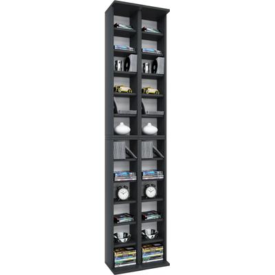 Media-Regal VCM "Holz CD DVD Stand Regal Schrank Ständer Almera", schwarz, B:42cm T:20cm, Regale