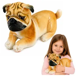 Plüschmops, Kuscheltier, weicher Hund, 25 cm