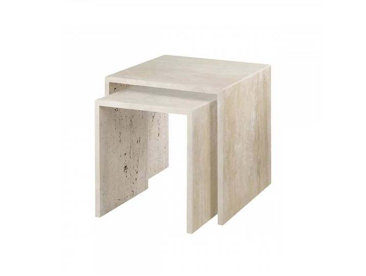 blomus Varu Beistelltisch 2 Teile Travertine