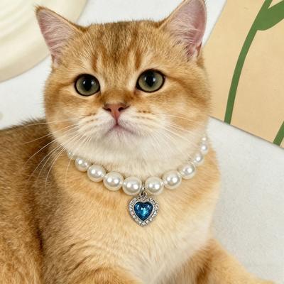 Uplift Picks Adjustable Pearl Cat Collar Elegant Pet Necklace For Kittens And Small Cats 02 s