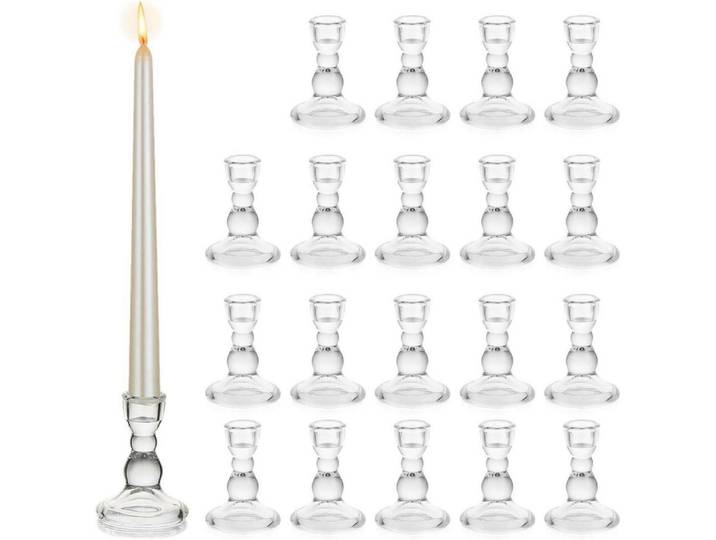 Kerzenständer 20-teiliges Set Glas Transparent 9,2 cm, 3.3x9.1x9.2 cm, Dekoration, Kerzen & Kerzenhalter, Teelichthalter