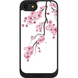 Nivocase Handyhülle für Apple iPhone 8 Hülle NIVOpure Case Schwarz Asien Japan Kirschblüten (Apple iPhone 8), Smartphone Hülle, Schwarz
