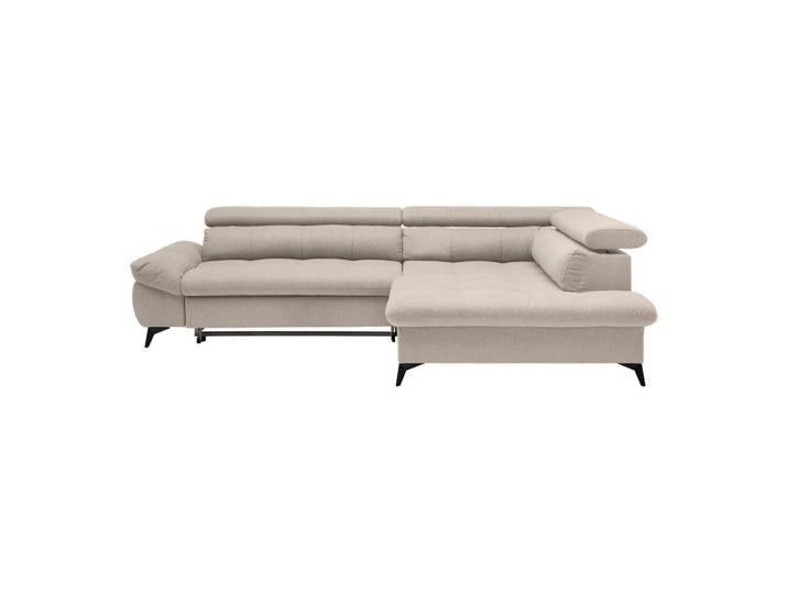 Mömax Ecksofa, Beige, Metall, Ottomane rechts, L-Form, 296x201 cm, Liegefunktion, Schlafen auf Sitzhöhe, Rücken echt, Wohnzimmer, Sofas & Couches, Wohnlandschaften, Ecksofas