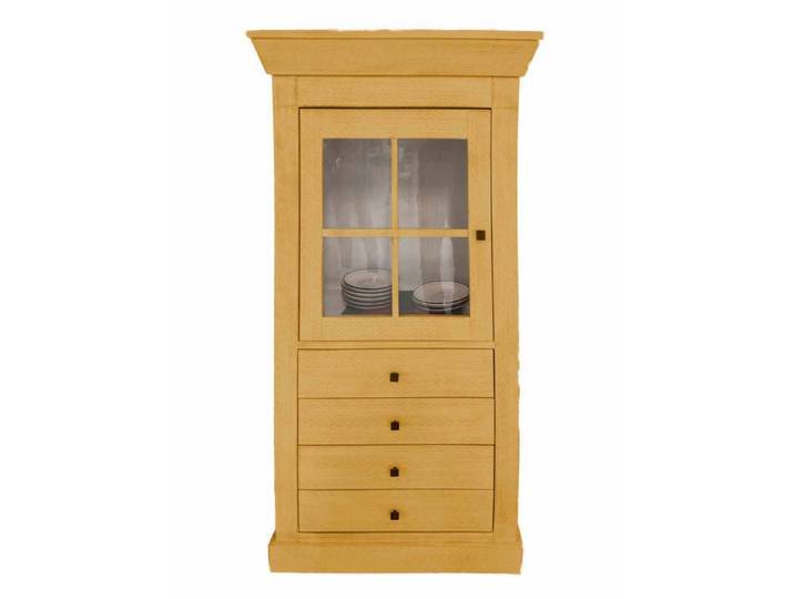 Casamia Vitrine Vitrine Glas-Vitrine Standvitrine 1-türig Santos 151x82cm Massivholz