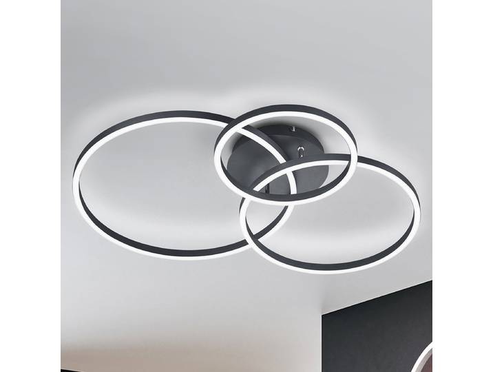 Deckenleuchte Winona 78 x 12 x 60cm Silber/Silber Metall, Kunststoff LED-Platine