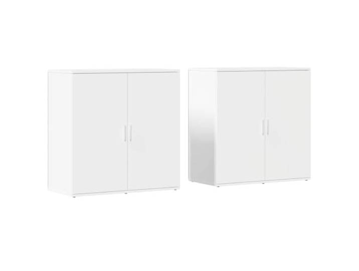 Kaorsrow Sideboard 2er Set Weiß 79x38x80 cm Kommode Holzwerkstoff Zweiteiliges Anrichte-Set in zeitlosem Design für Wohnzimmer und Flur. Bietet viel Stellfläche und stabile Ablagen.