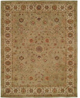 KALATY Empire Green/Ivory Hand-tufted Area Rug