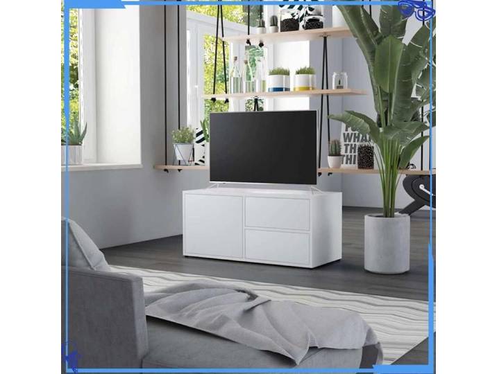 Meuble TV - Bois d'ingénierie - Blanc - Confort et Style Réunis - Choice de Qualité pour Votre Maison - Pour Maison