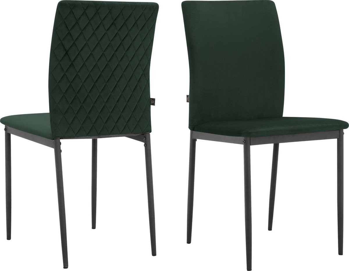 Pavia Eetkamerstoel - Groen - Set van 2