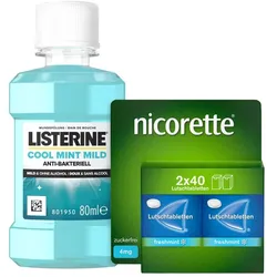 Nicorette Freshmint 4mg + Listerine 1 Set