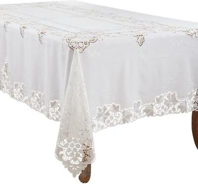 Saro Lifestyle Tablecloth With Lace Design