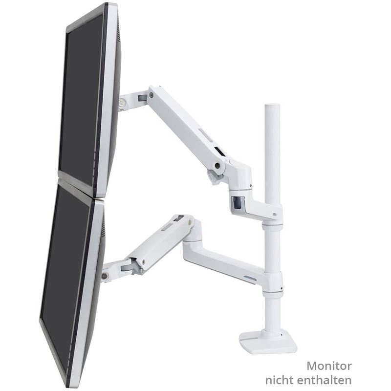 Ergotron LX-Dual-Stacking-Arm 40", 9,1kg weiss