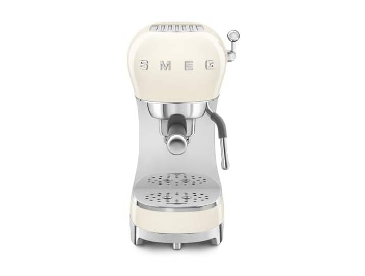 Smeg, Espresso-Kaffeemaschine ECF02CREU, Cappuccino-Dampfunktion, Thermoblock, großes Tassengehäuse und Doppelkaffeefunktion, 1 L Wassertank, benutzerfreundliches Bediensystem, 1350 W, Creme