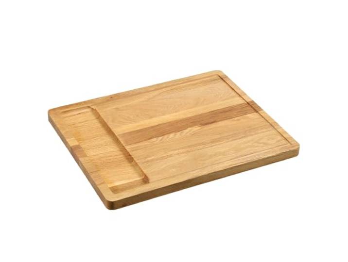 KESPER Schneidebrett Eichenholz FSC®-zertifiziert Mit Vertiefung BIOFA-Öl feuchtigkeitsabweisend 45 × 36 × 2,5 cm 49301