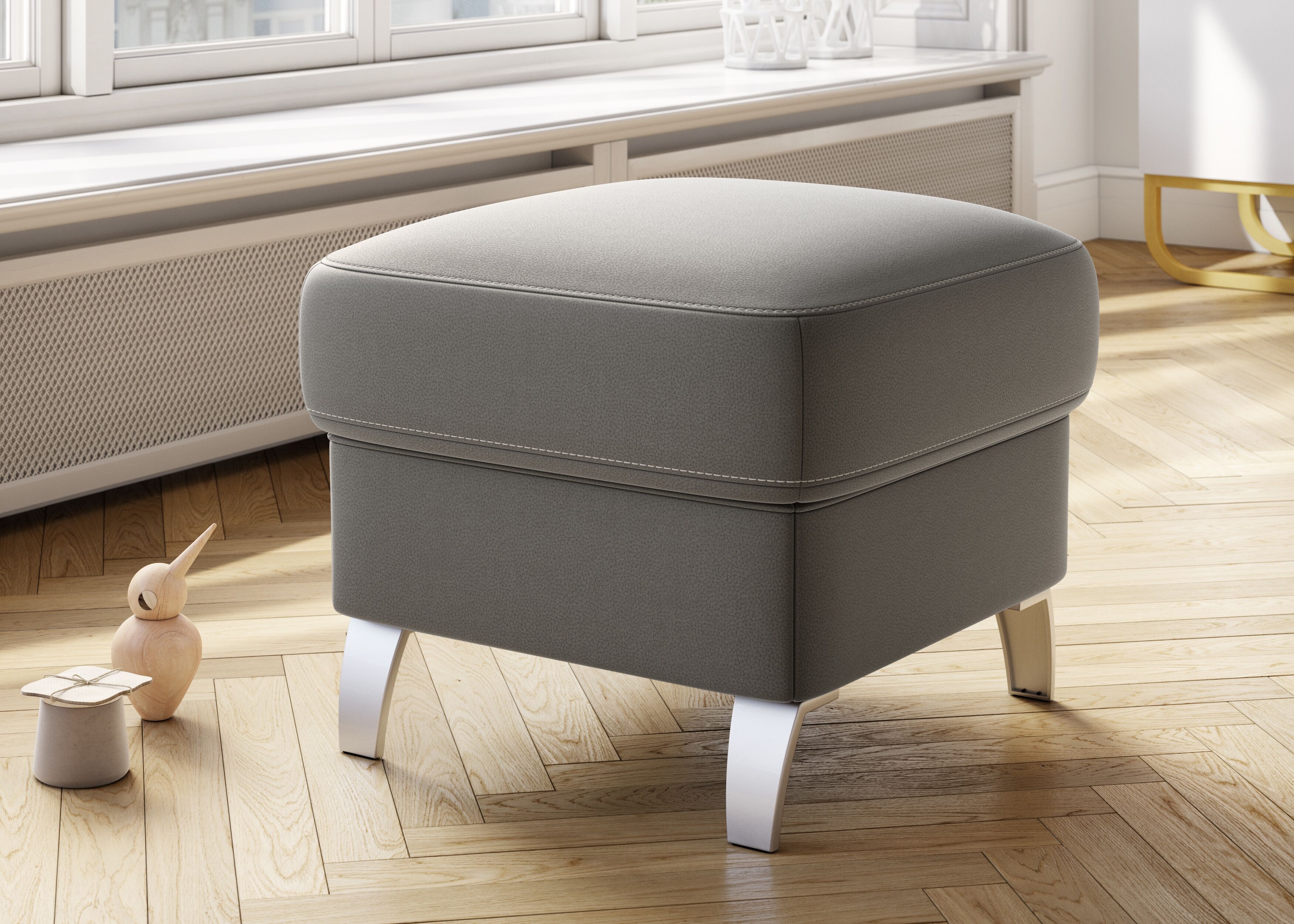 Hocker SIT & MORE "Vincenzo", grau, B:58cm H:48cm T:58cm, Hocker, Hocker