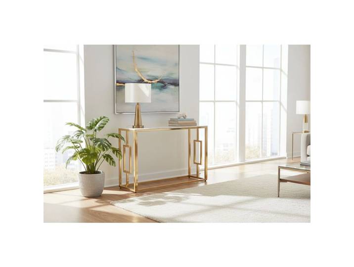 Console Gold Marbré Blanc 120x40x78 cm SOPHIE