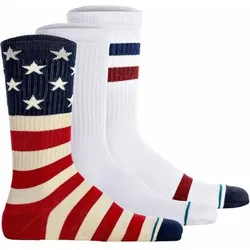 STANCE Unisex Socken 3er Pack - The Americana, Logo,Crew Socken, Größe 38-42 in Weiß Weiß