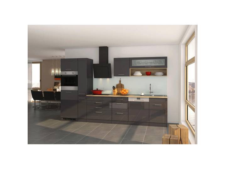 Held Küchenleerblock, Graphit, 6 Schublade(n) Schubladen, einmalig seitenverkehrt montierbar, nur wie online abgebildet bestellbar, 330 cm, Made in Germany, Küchen, Küchenzeilen & Küchenblöcke, Küchenzeilen ohne Geräte