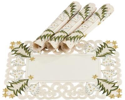 Saro Lifestyle Pandoro Collection Christmas Tree Placemat (Set of 4)
