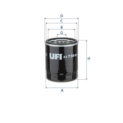 UFI Ölfilter 2373900 Anschraubfilter 100mm für Ford