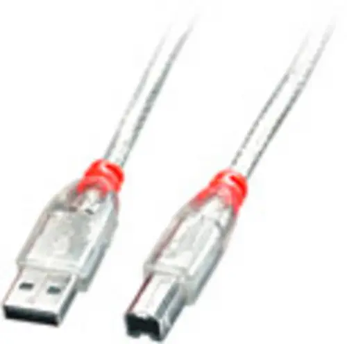 LINDY USB-Kabel USB 2.0 USB-A Stecker, USB-B Stecker 2.00 m Transparent 41753
