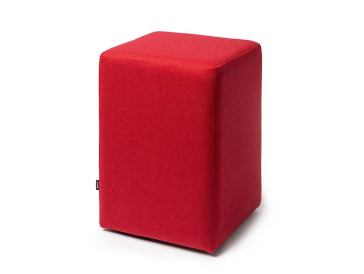 Taburett Pomp Ruhe & Raum rot, Designer Willi Hubor, 33x47.5x33 cm