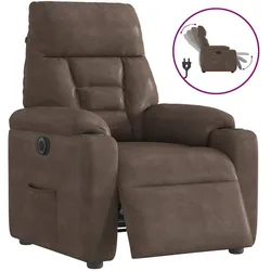 vidaXL, Sessel, Relaxsessel Elektrisch Braun Mikrofasergewebe Sessel TV Sessel
