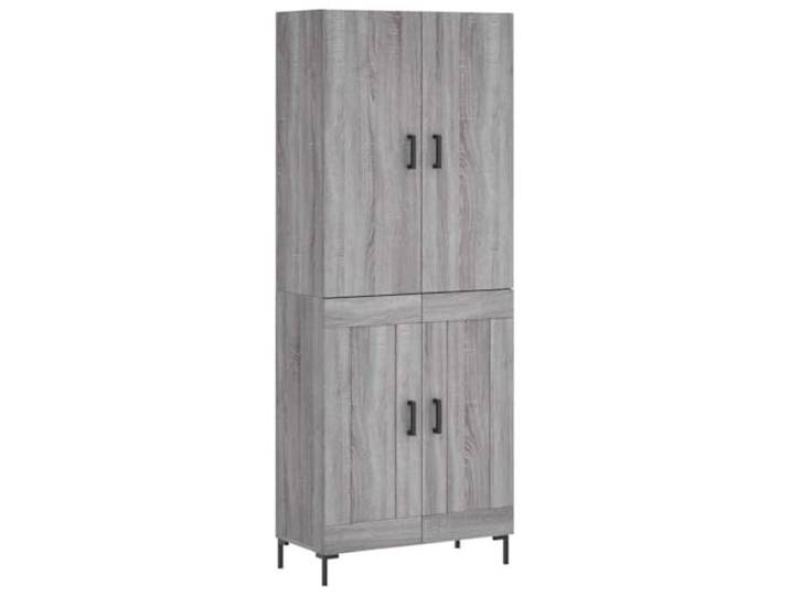 GHVBNMF Highboard Grau Sonoma 69,5x34x180 cm Holzwerkstoff Eleganter Aufbewahrungsschrank im Grau Sonoma Design mit stabilen Metallfüßen für Wohnzimmer und Flur.