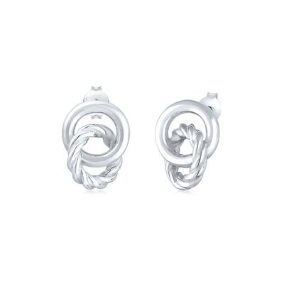 Paar Ohrstecker ELLI "Ohrstecker Kreis Knoten 925 Sterling Silber", silber, Ohrringe, Damen, onesize, ohne Stein, Silber 925 (Sterlingsilber)