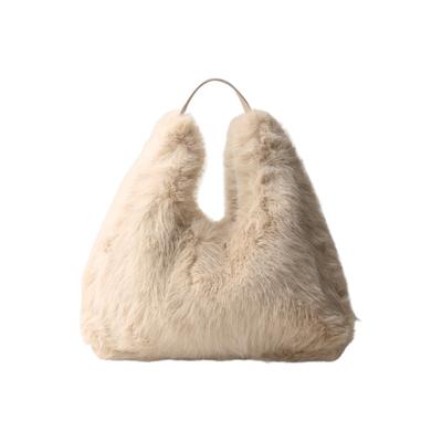 Henkeltasche STREET ONE, Damen, beige (smooth stone sand), Plüsch, Polyester, Taschen, kuschelig