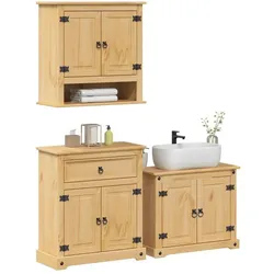 vidaXL, Badmöbelset, Mira Bathroom drawer cabinet + sink cabinet + wall cabinet