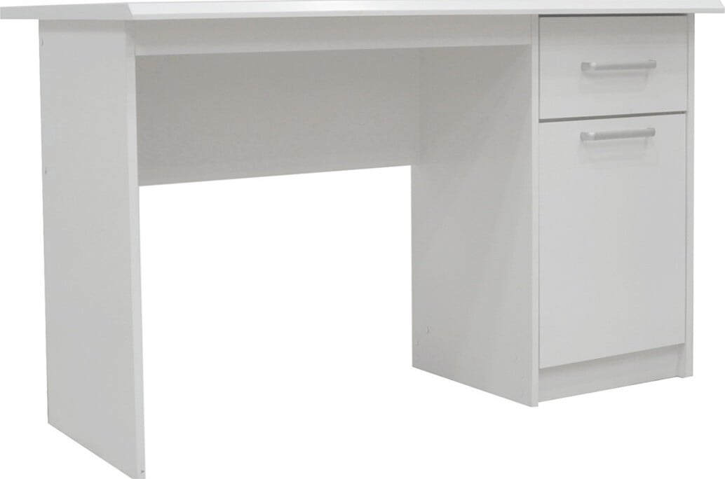 Meublorama Bureau PRAGUE met één lade en één deur in wit